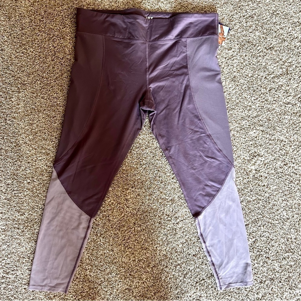 🦋 NWT Joy Lab Purple Lavender Mid-rise Legging Capris Mesh XXL